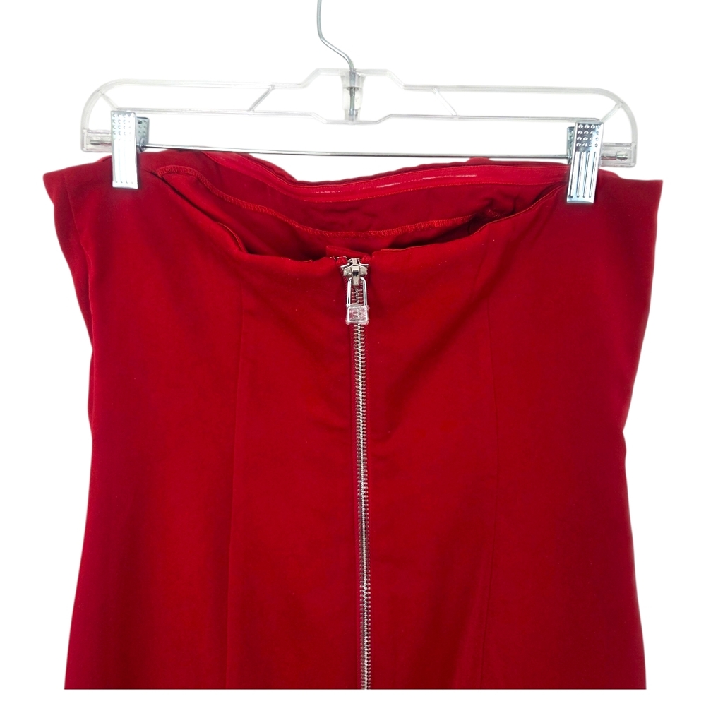 RSVP BB Dakota Nordstrom Midi Strapless Cocktail Party Dress NEW Womens 6 Red - Picture 8 of 9